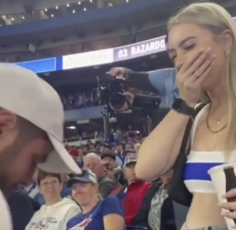 He Proposed In Front Of A Packed Baseball Stadium, The Way It Went Terribly Wrong Is….