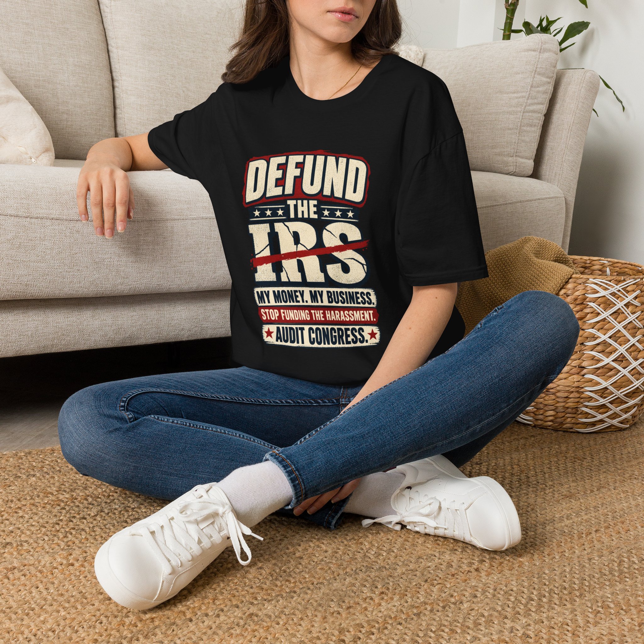 Defund the IRS T-Shirt — Political Protest Tee (My Money My Business) - Image 3
