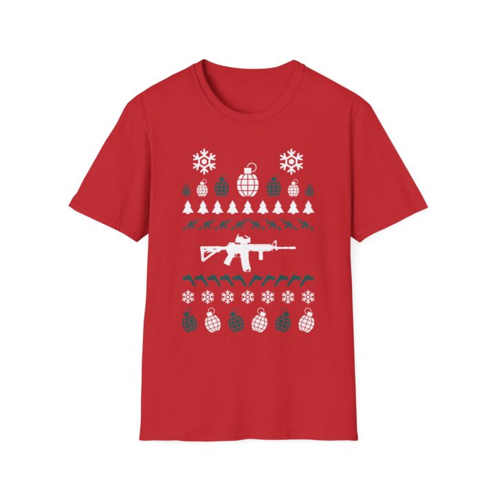 Tactical Christmas Pattern T-Shirt — White & Green Edition
