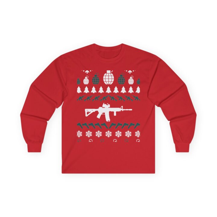 Tactical Christmas Long-Sleeve T-Shirt — White & Green Edition